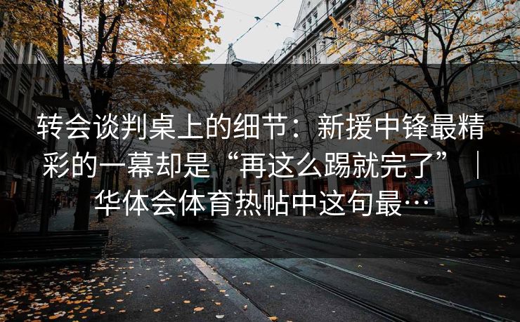 转会谈判桌上的细节：新援中锋最精彩的一幕却是“再这么踢就完了”｜华体会体育热帖中这句最…